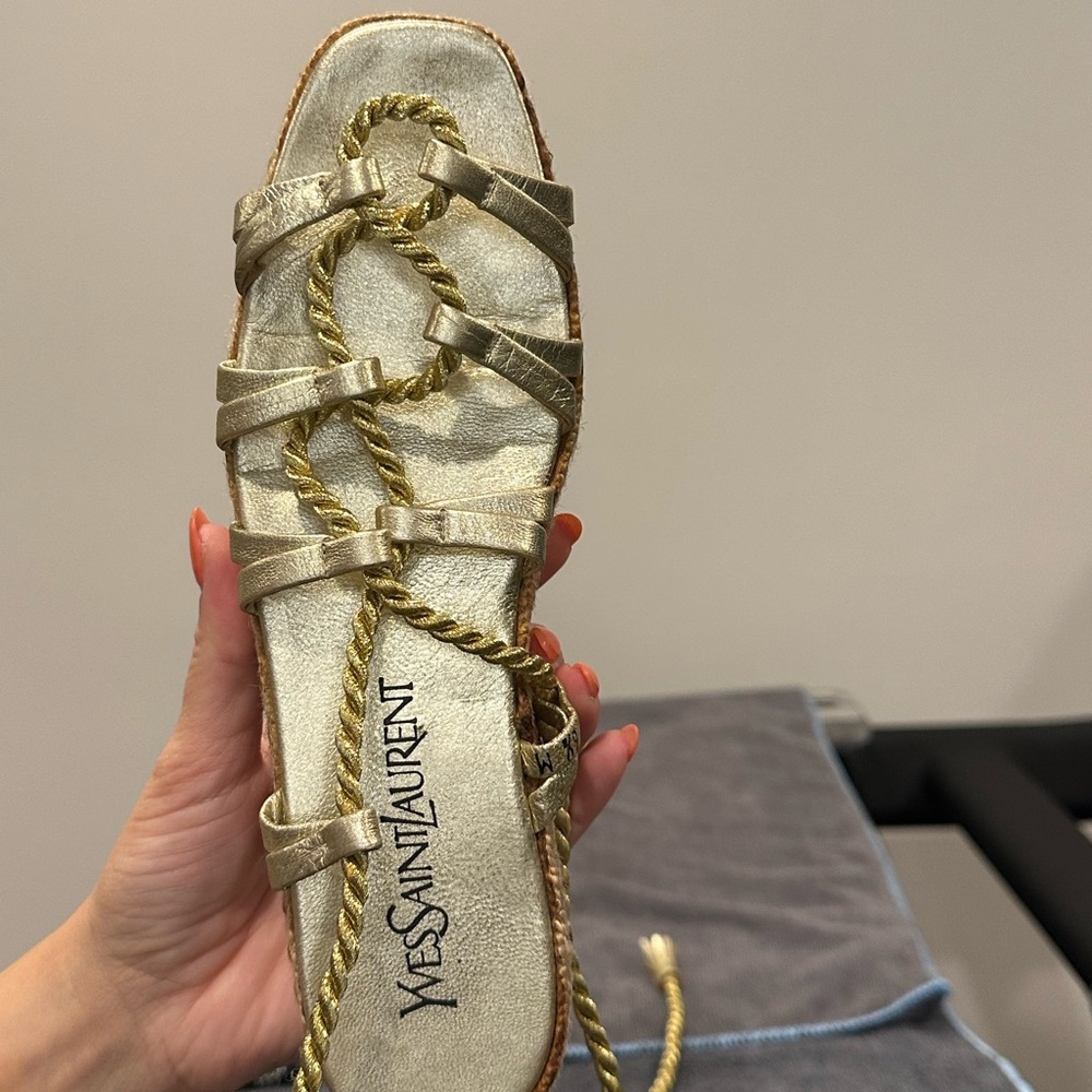 Yves Saint Laurent Gold Women's Sandals